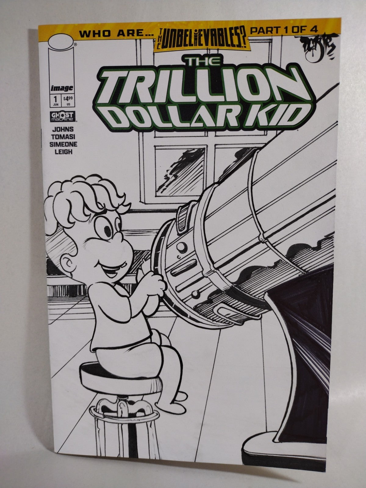Trillion Dollar Kid #1 Ghost Machine 2026 Sketch Cover Var W Original DCastr Art