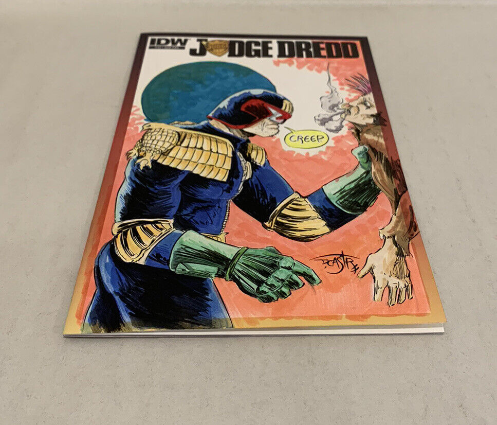 JUDGE DREDD #1 Blank Sketch Variant Cover Comic 2013 W Original Art Dave Castr