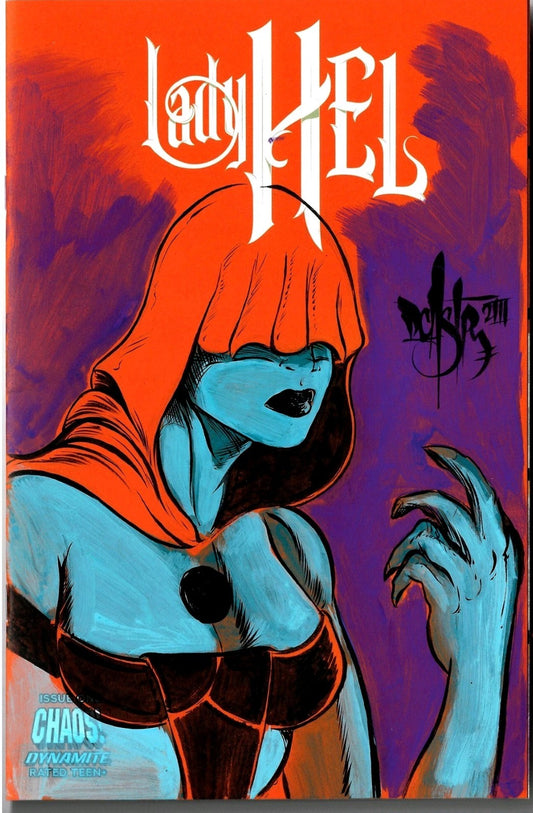 Lady Hel #1 (2023) Dynamite Red Sketch Cover Var Comic w Original Art Dave Castr