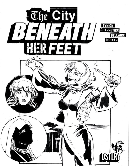 City Beneath Her Feet #1 DSTLRY Sketch Cover Comic W Orignal DCastr Art ARG COA