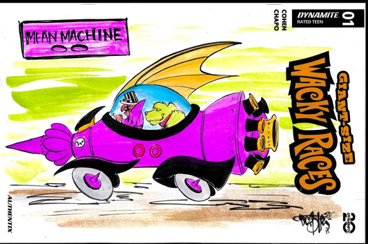 Wacky Races Giant Size #1 Dynamite Sketch Variant Comic W Original DCastr Art