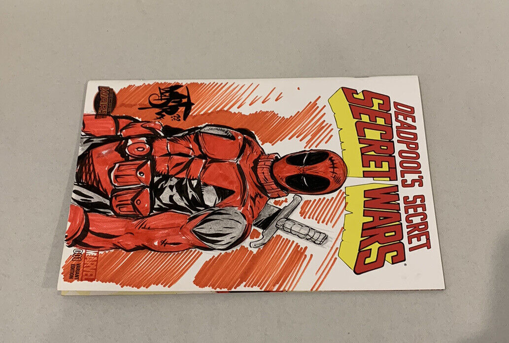 DEADPOOL'S SECRET #1 Blank Cover Variant Marvel Comic w Original DAVE CASTR Art