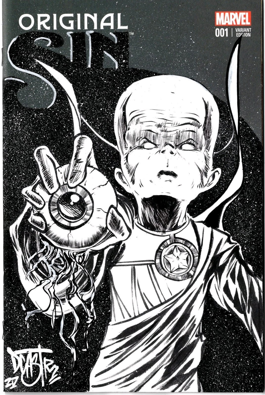 Original Sin #1 (2014) Marvel Comic Sketch Cover Variant W Original DCastr Art