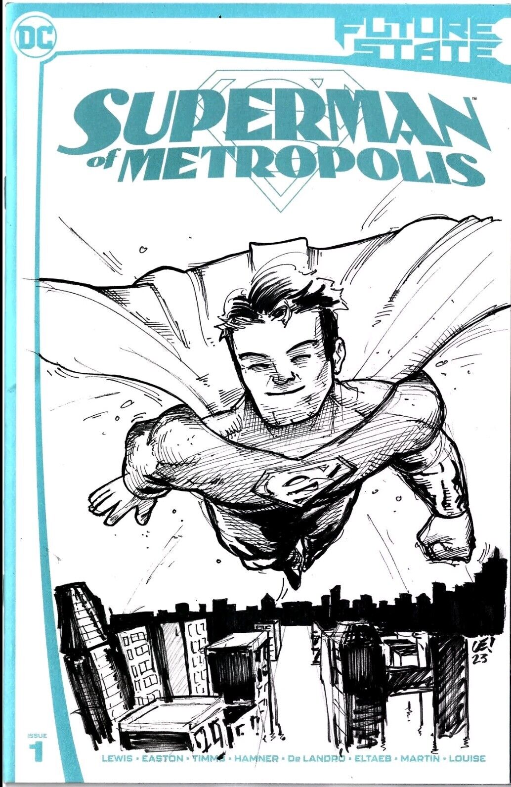 Superman Of Metropolis #1 DC Sketch Cover Comic W Original Chris Charass Art