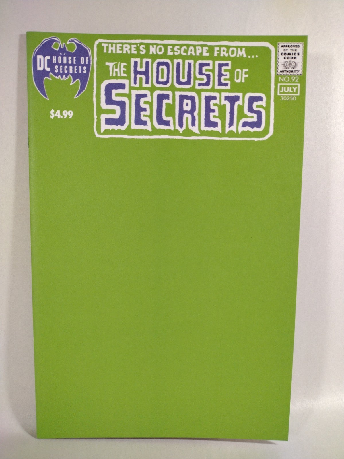 House Of Secrets #92 Facsimile (2024) DC Comic Blank Green Sketch Cover Variant