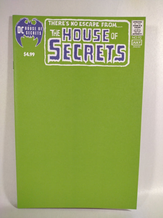 House Of Secrets #92 Facsimile (2024) DC Comic Blank Green Sketch Cover Variant
