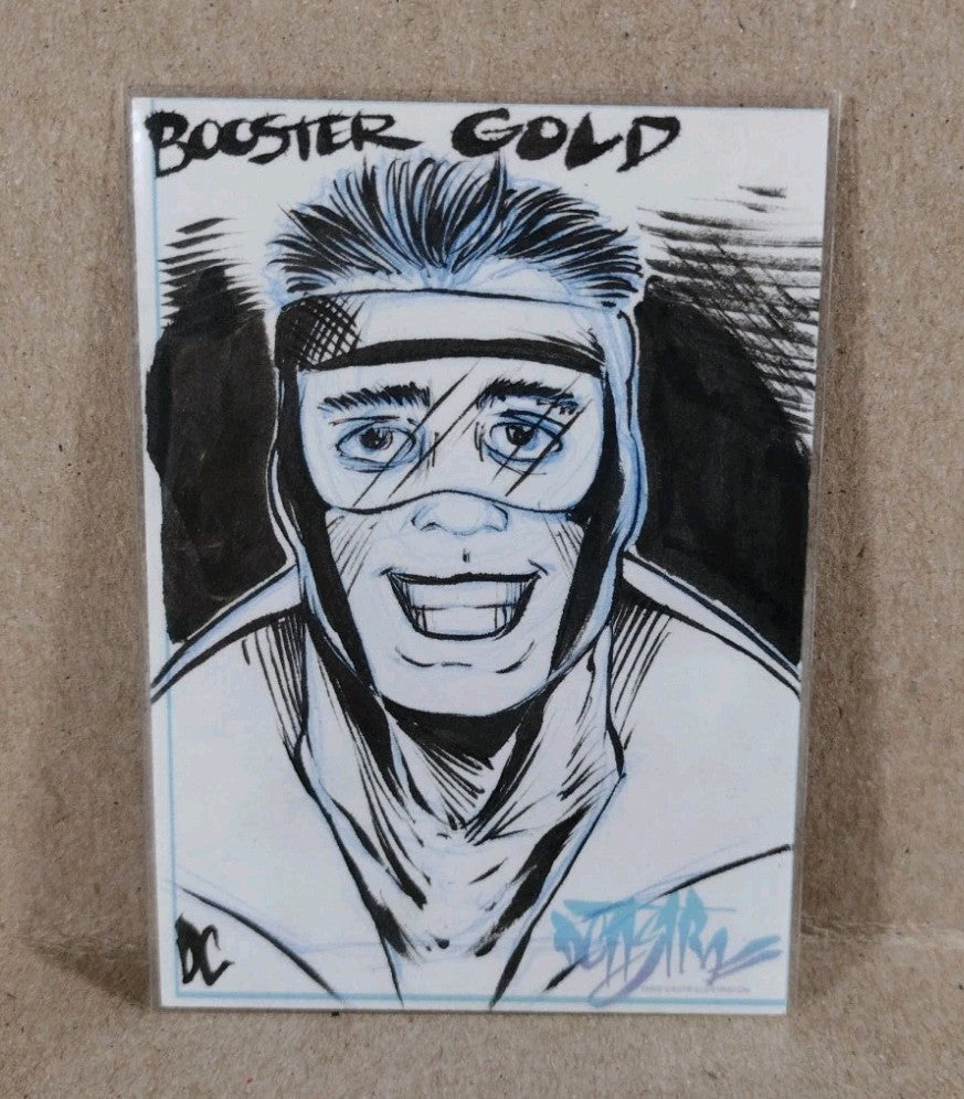Dave Castr Crusin (2025) OAC Sketch Card W Original DC Comic Booster Gold Art