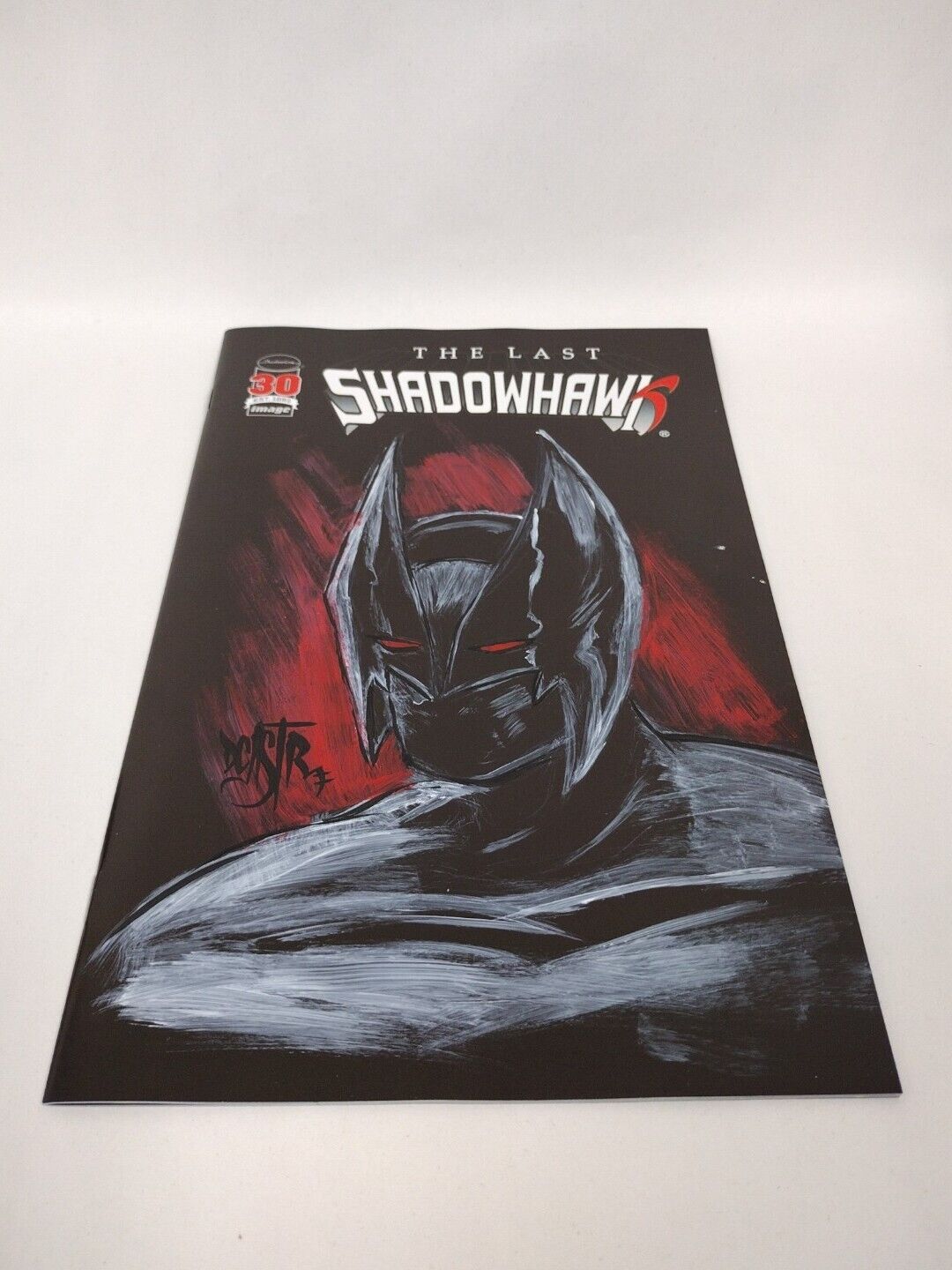 THE LAST SHADOWHAWK BLACK BLANK COVER SKETCH VARIANT W ORIGINAL ART DCASTR ARG