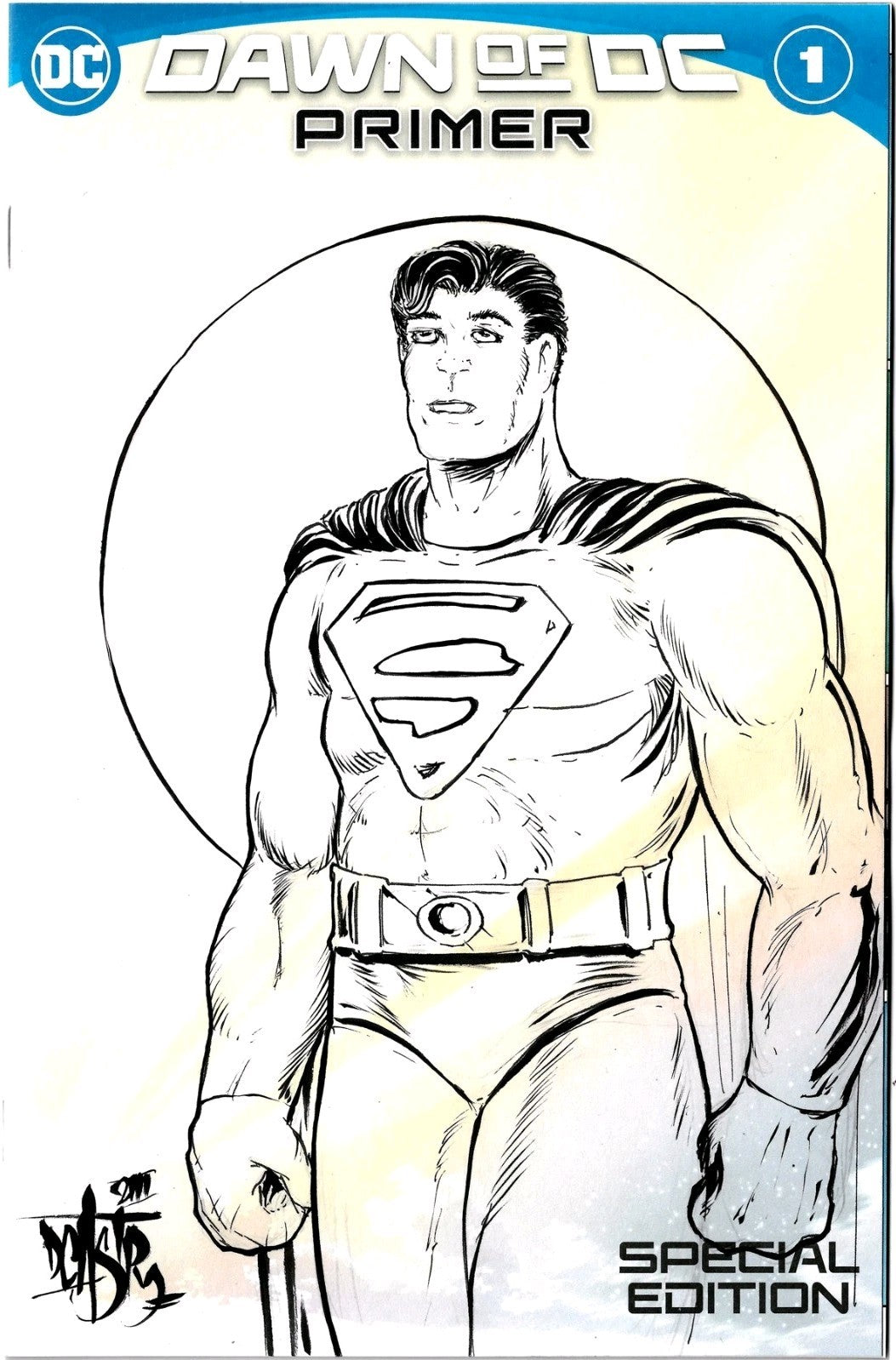 Dawn Of DC #1 (2023) Sketch Variant Comic W Original Dave Castr Superman Art