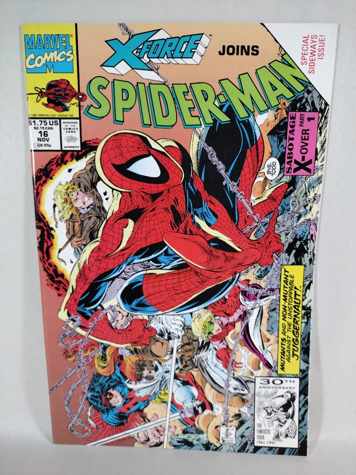 X-Force Marvel Comic Lot #1 1 2nd Gold 2-4 Spider-Man #16 Marvel Age #102 VF+