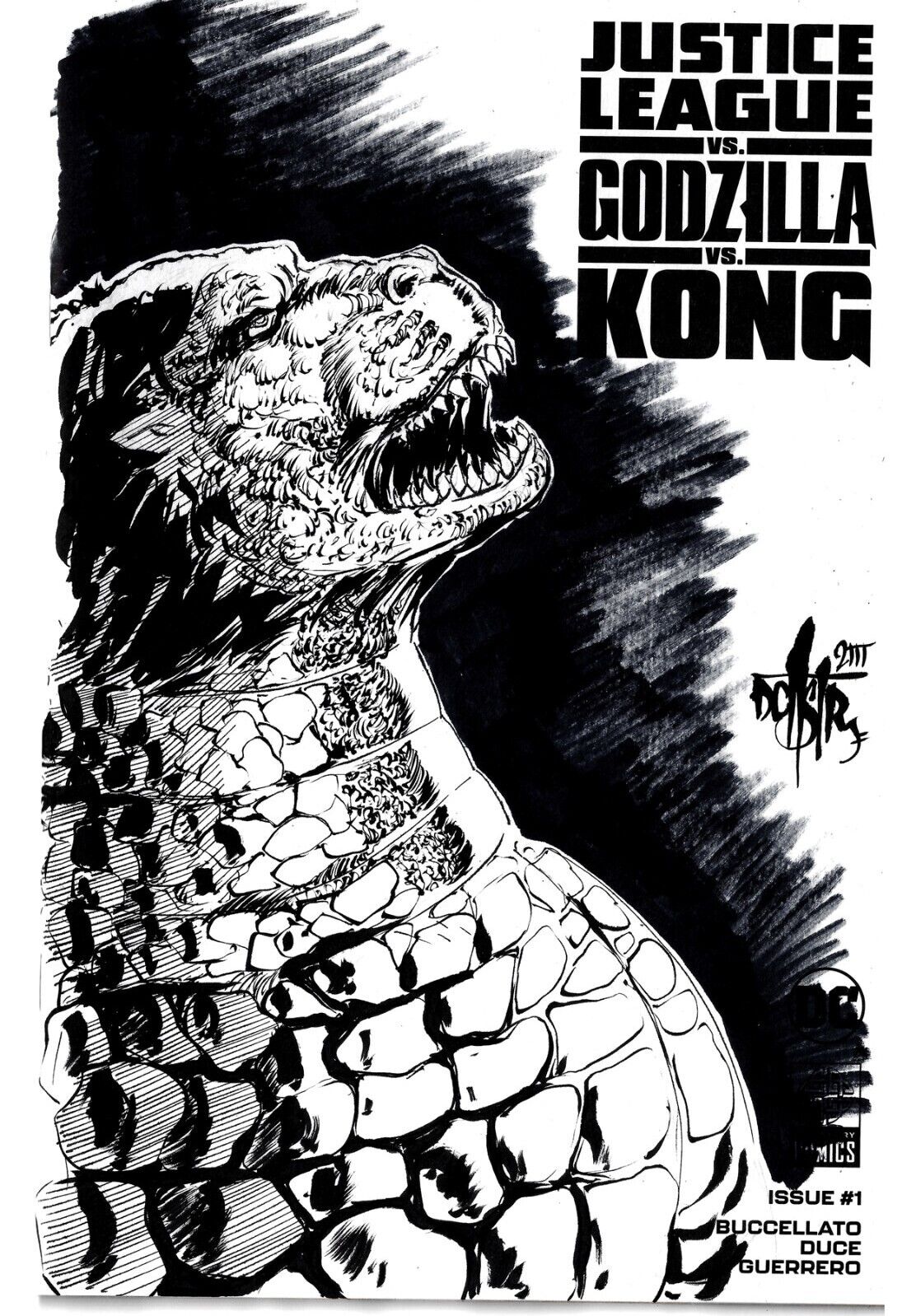 Justice League Vs Godzilla Vs Kong #1 DC Comic Sketch Variant W Original Art