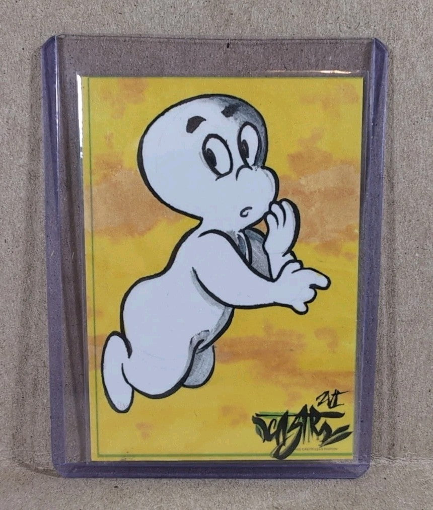 Dave Castr Crusin (2025) OAC Sketch Card W Original Harvey Comics Casper Art
