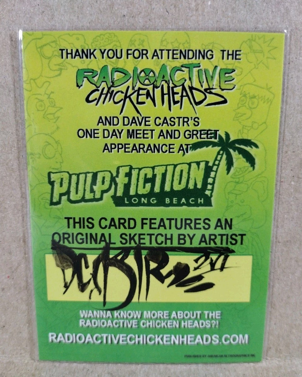 Radioactive Chicken Heads Exclusive Sketch Card W Original Greasy Chicken Art
