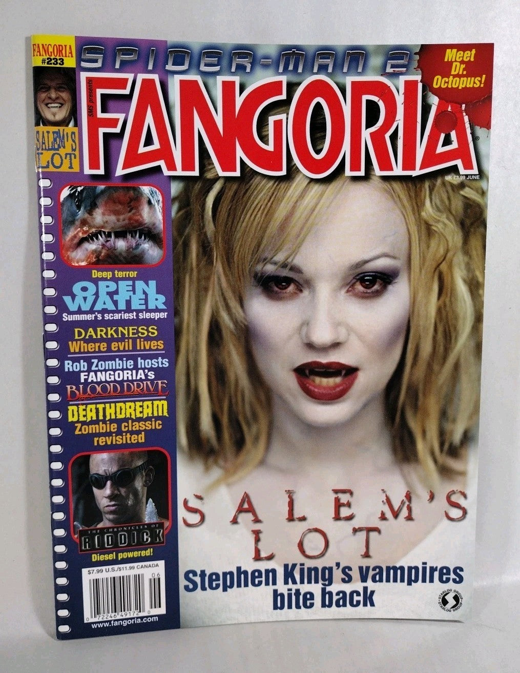FANGORIA Magazine 233 (2004) Salem's Lot 2004 Riddick Open Water Spider-Man 2 NM