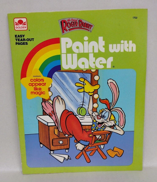 Roger Rabbit Paint With Water (1988) Golden Coloring Book Unused 24 Pgs Jessica 