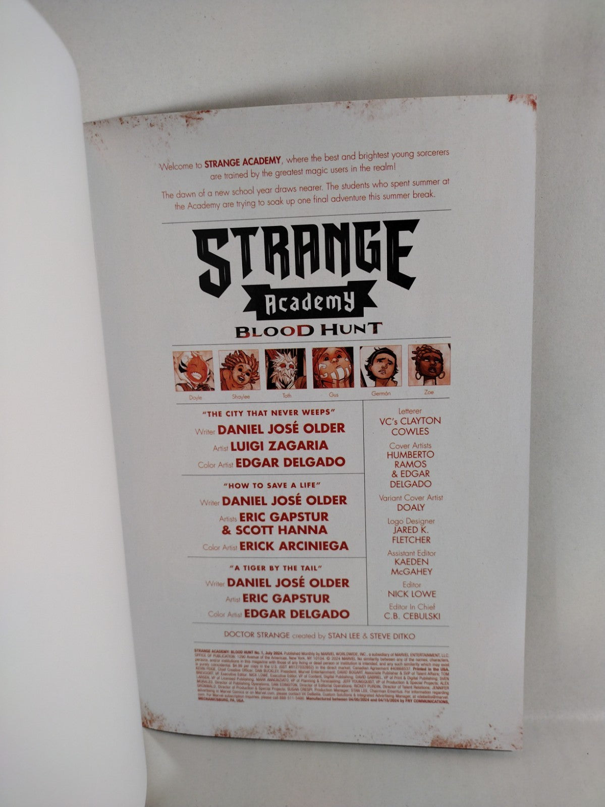 Strange Academy Blood Hunt #1 (2023) Marvel Comic Red Blank Sketch Variant Cover