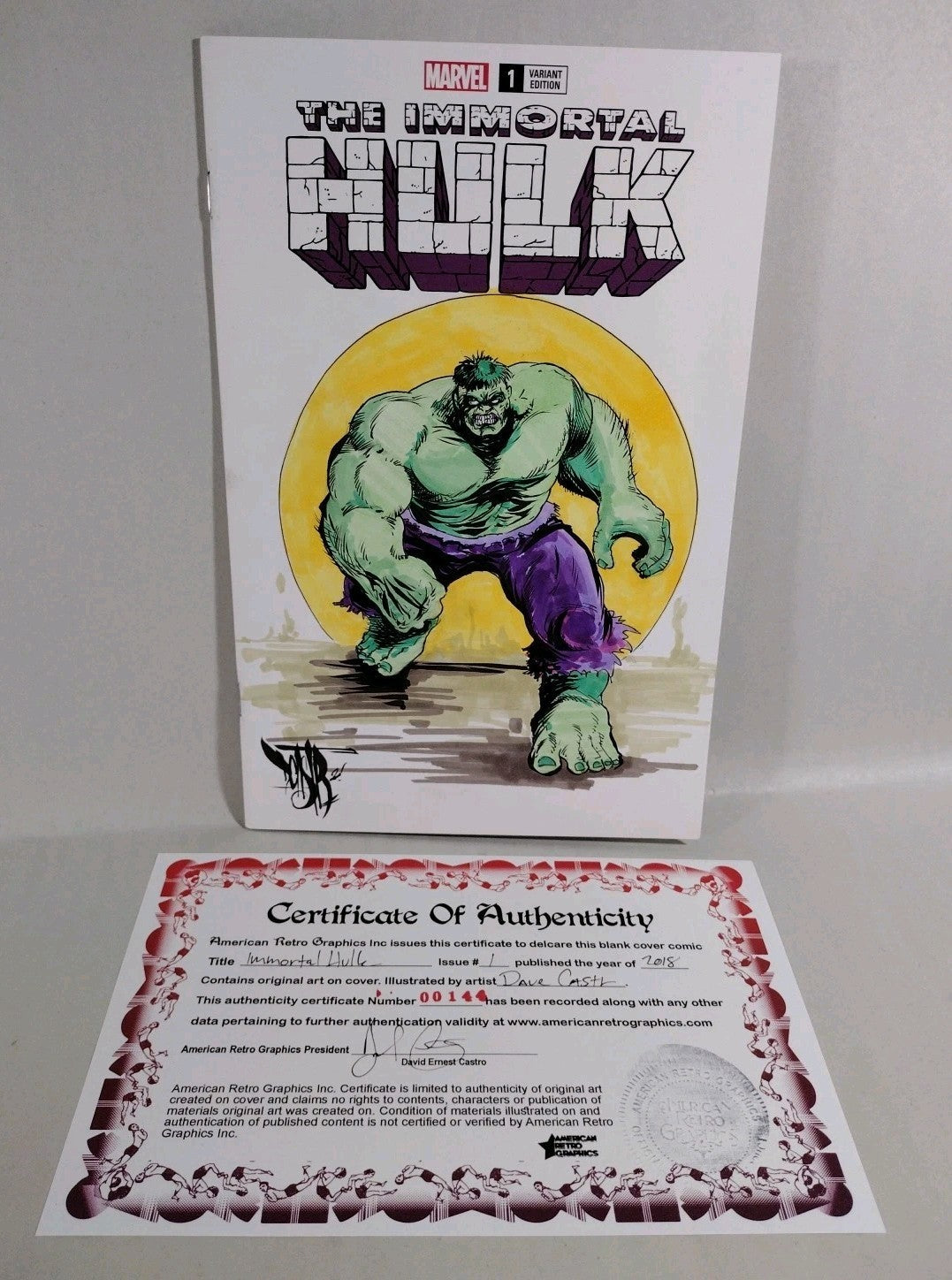 IMMORTAL HULK #1 (2018) Marvel Sketch Variant Cover Comic W Original DCastr Art
