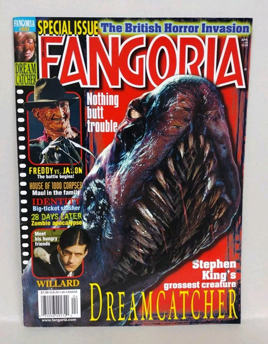 FANGORIA Magazine #221 (2003) Stephen King Dreamcatcher Freddy Vs Jason Willard