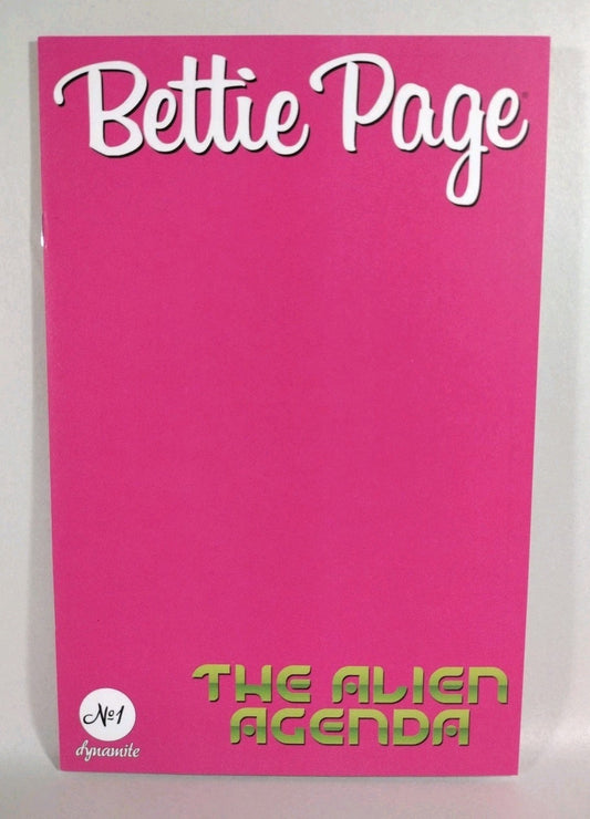 Bettie Page Alien Agenda #1 (2022) Dynamite Pink Blank Cover Variant Comic NM