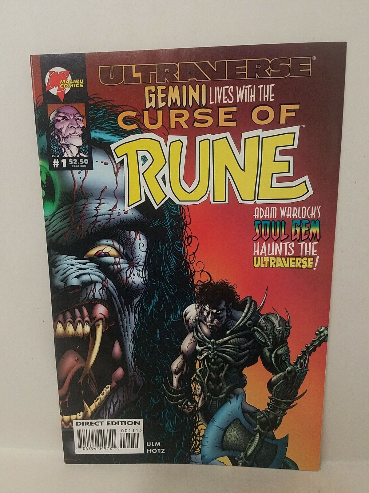 Curse Of Rune #1 (1995) Malibu Comic Lot Of 2 Kyle Hotz Connecting Cover Marvel