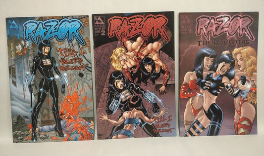 Razor Till I Bleed Daylight (2000) Complete Avatar Comic Set #1 2 Ravening #1 NM