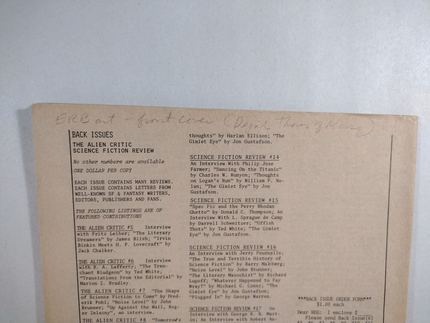 Science Fiction Review (1975) Fanzine Lot #14 20 21 Stephen Fabian Cover Art