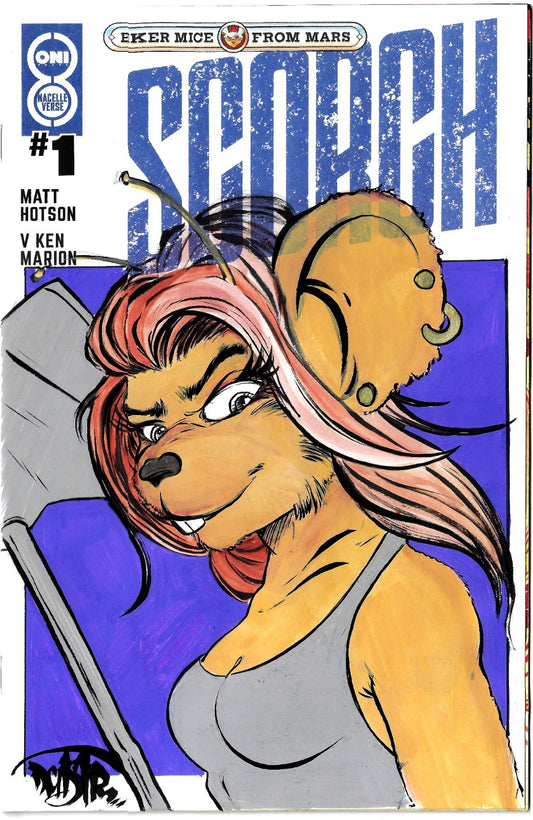 Biker Mice From Mars Scorch 1 Sketch Cover Variant Comic W Original DCastr Art 