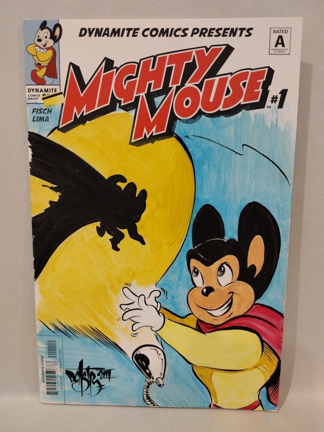 Mighty Mouse 1 (2017) Dynamite Blank Sketch Comic Cover W Original DCastr Art