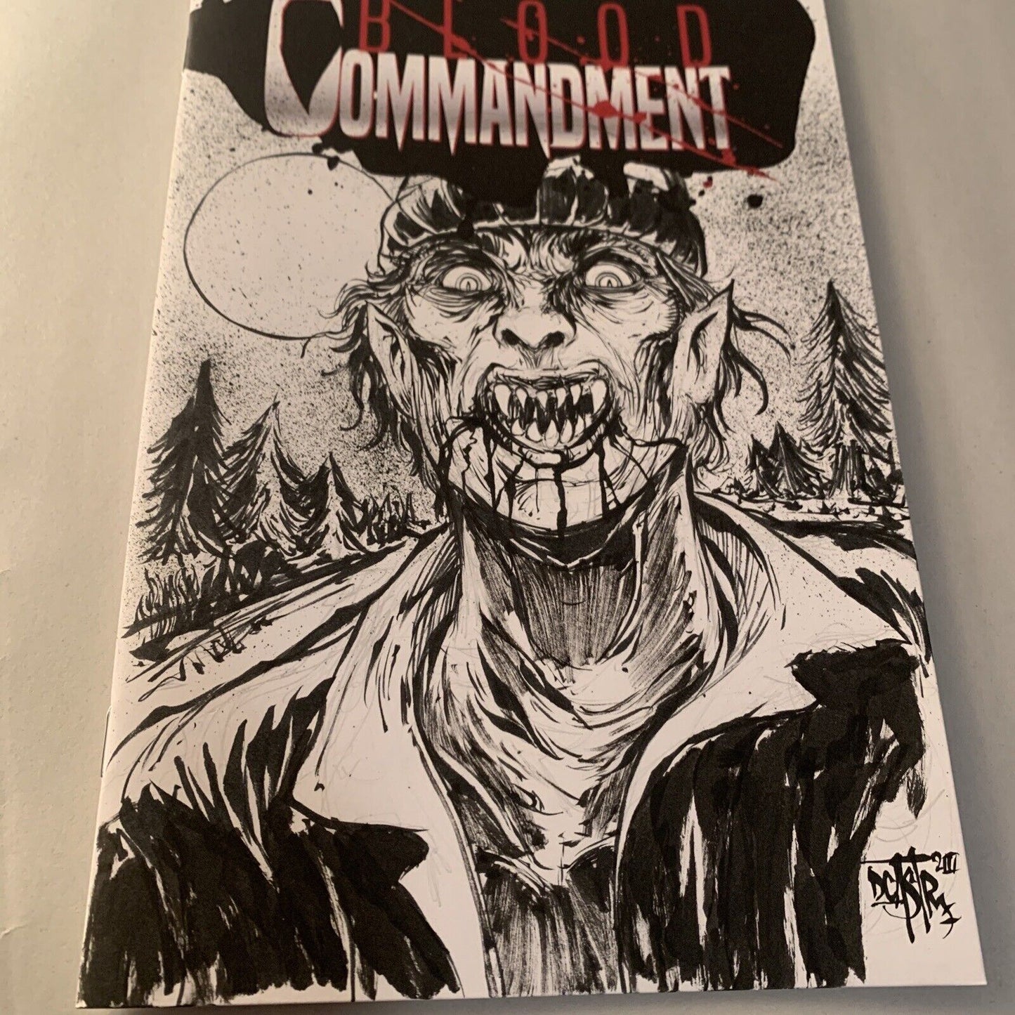 Blood Commandment 1 (2023) Image Comic Cover Sketch Variant Comic W Original Art