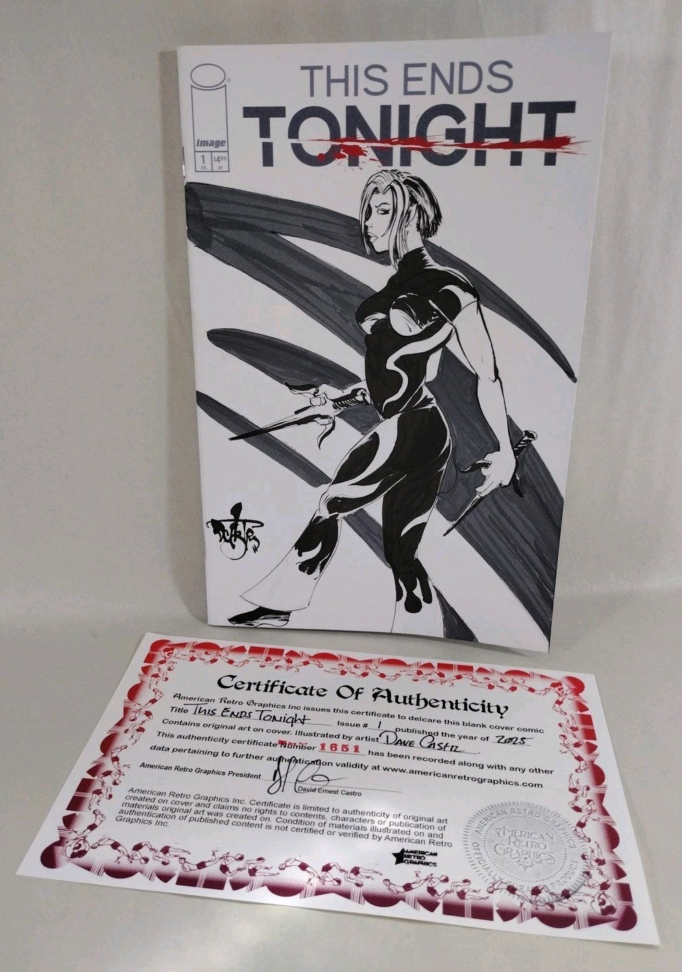 This Ends Tonight #1 Image Comic 2025 Sketch Cover Variant W Original DCastr Art