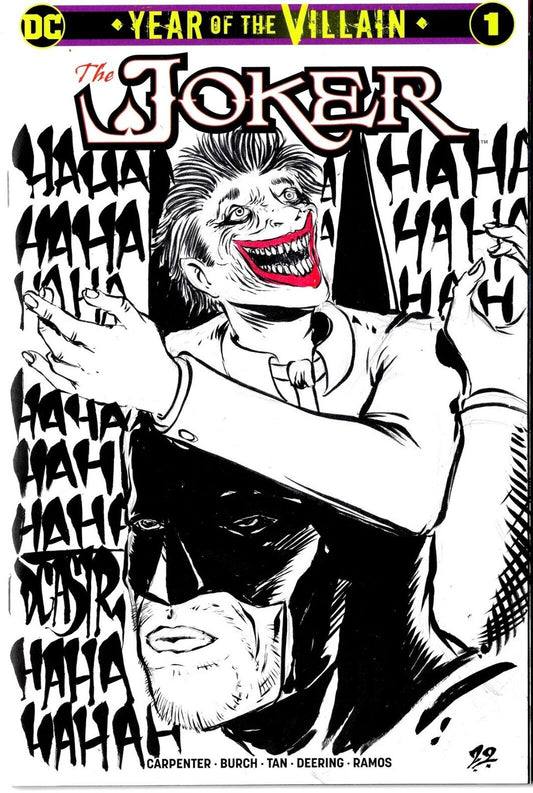 Year Of The Villain Joker 1 (2019) DC Blank Cover Variant Comic W Original Art