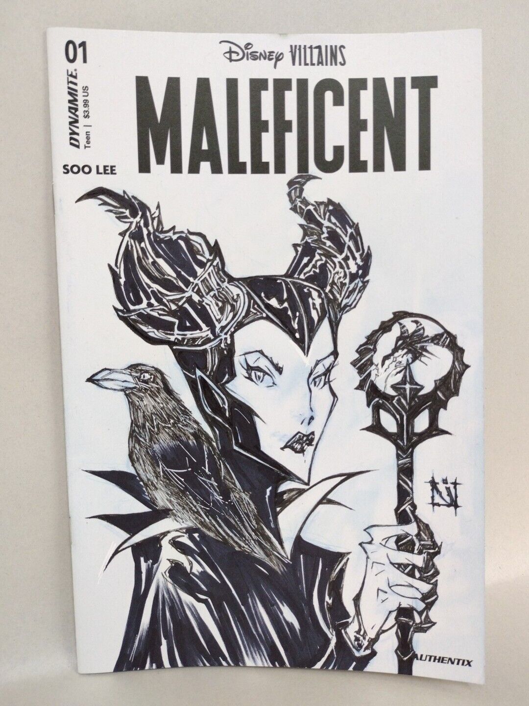 Maleficent #1 Dynamite 2023 Disney Sketch Variant Comic W Original JAG Art