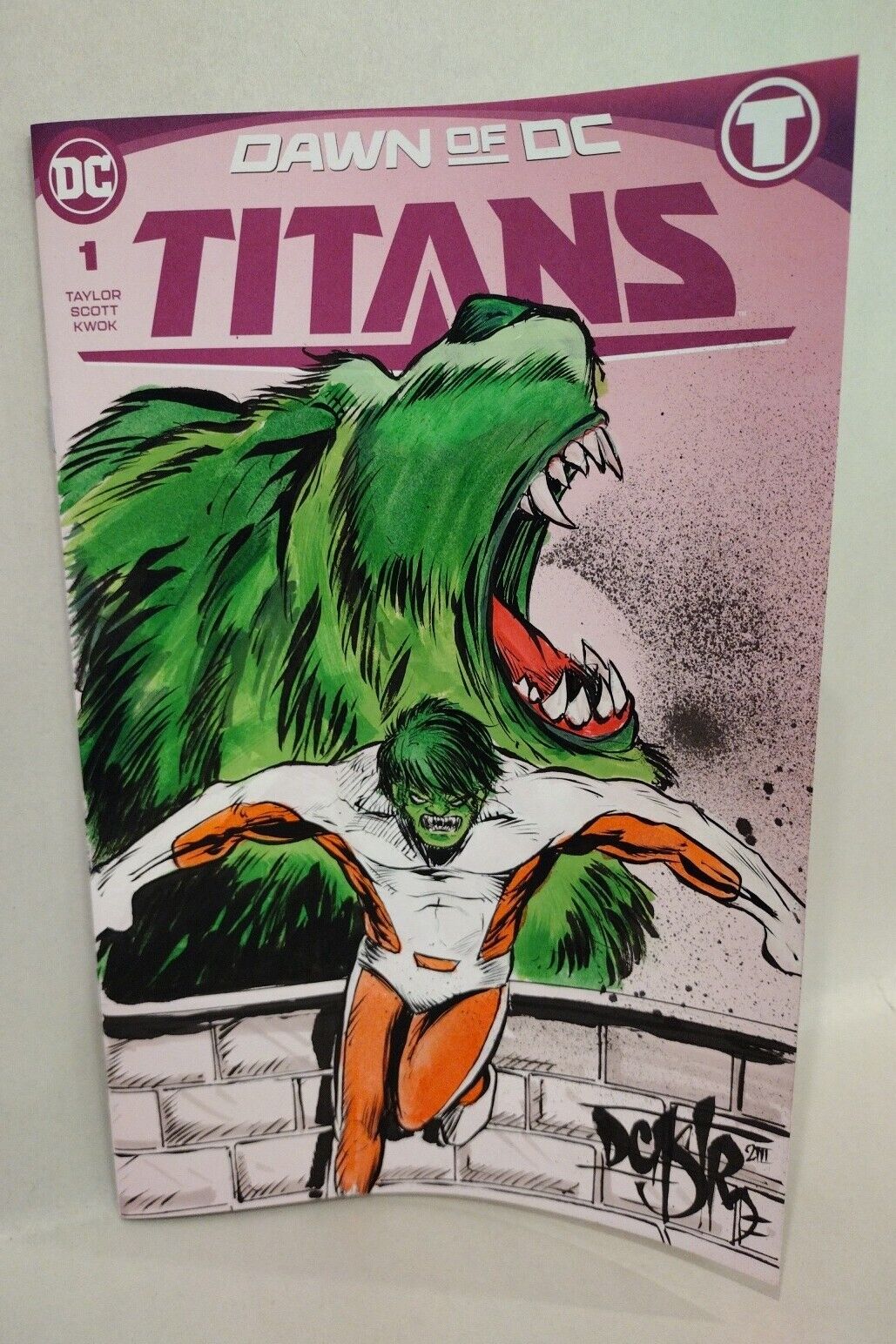 Titans #1 (2023) Dawn Of DC Blank Sketch Variant Comic w Original Dave Castr Art