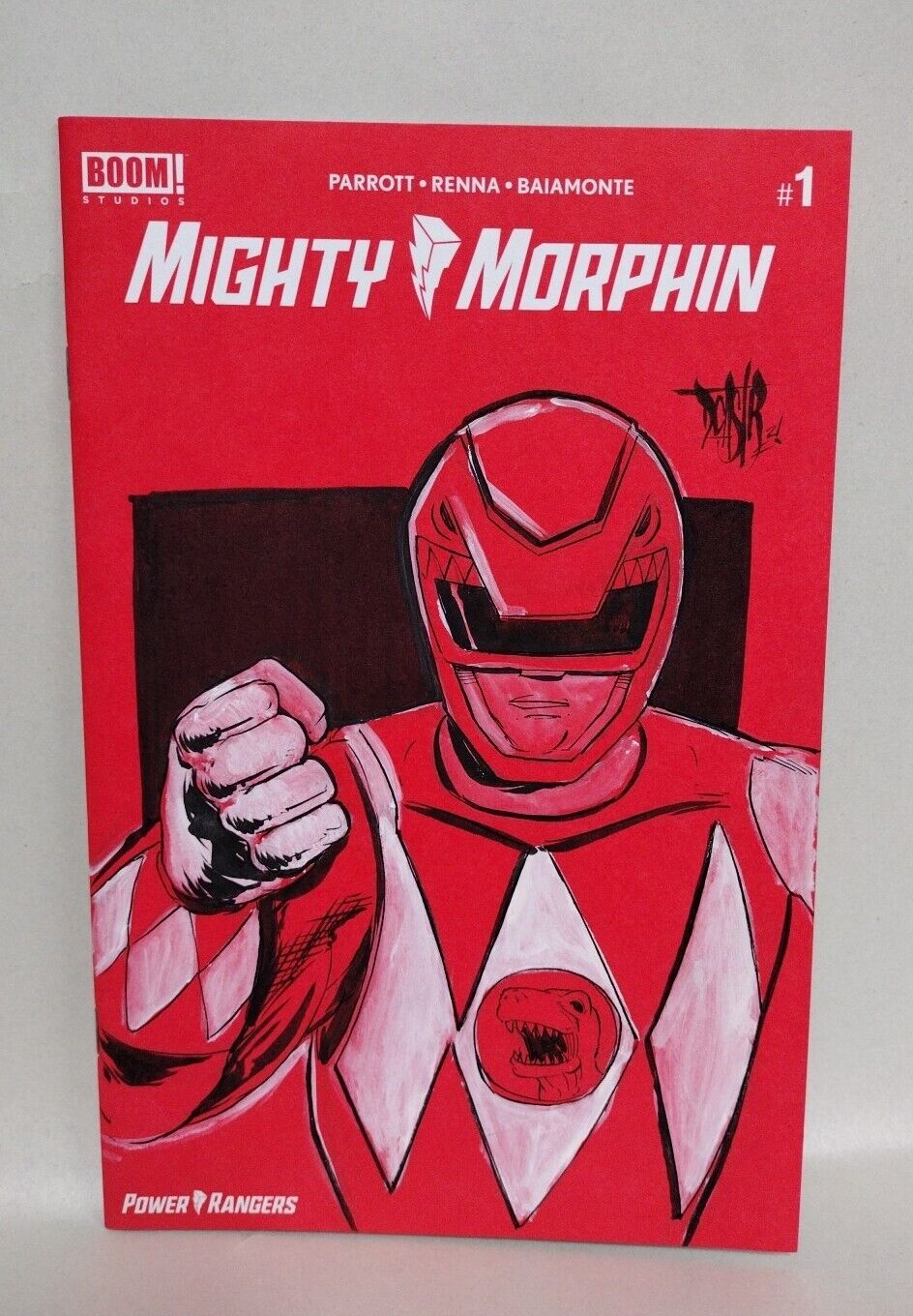 MIGHTY MORPHIN #1 (2020) Red Blank Cover Variant Comic W  Red ranger Art