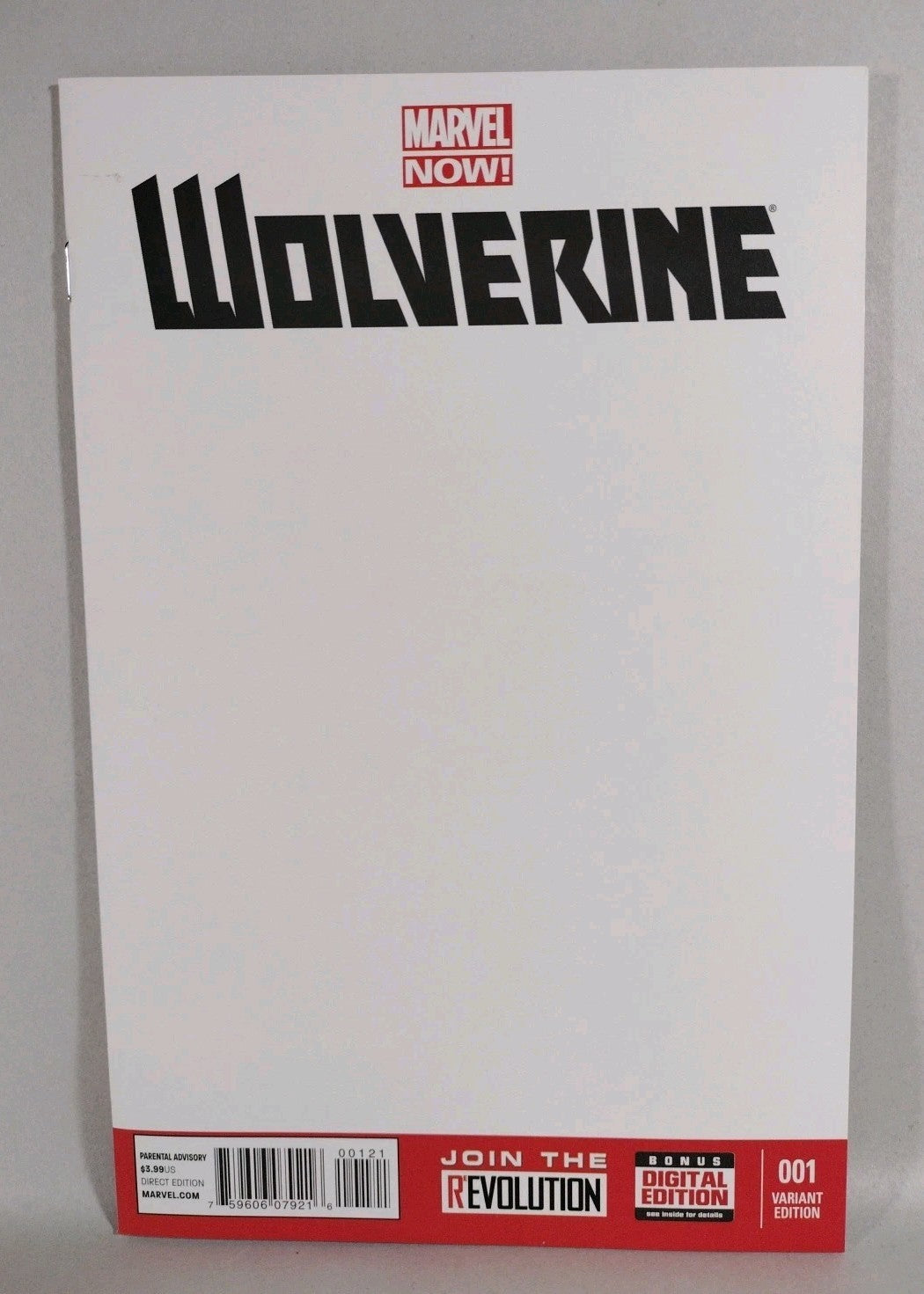 Wolverine #1 (2013) Marvel Comic Blank Sketch Variant Cover NM
