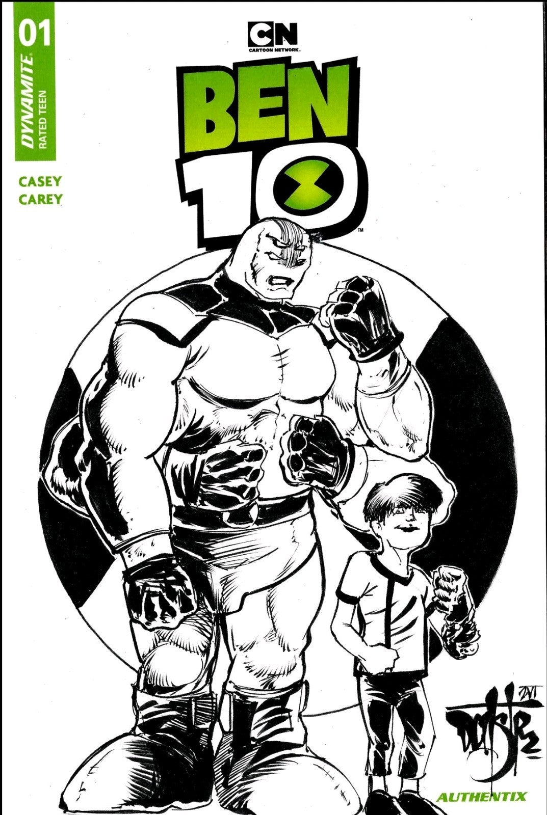 Ben 10 #1 (2026) Dynamite Comic Sketch Cover Variant W Original Dave Castr Art