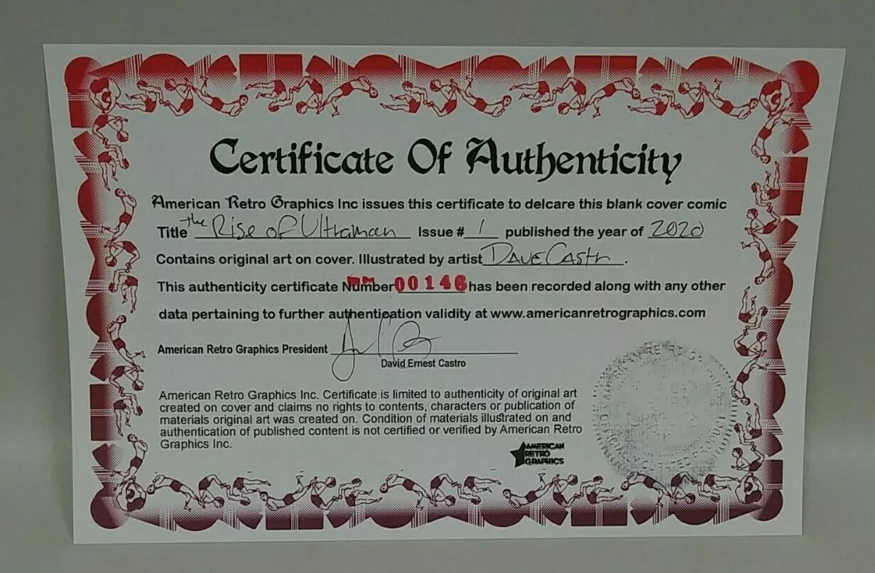 Rise of Ultraman #1 (2020) Sketch Cover Variant Comic W Original Dave Castr Art