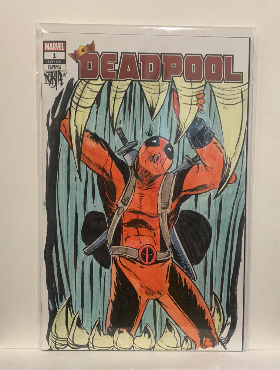 DEADPOOL #1 Blank Sketch Variant Cover Comic 2020 W Original Art Dave Castr