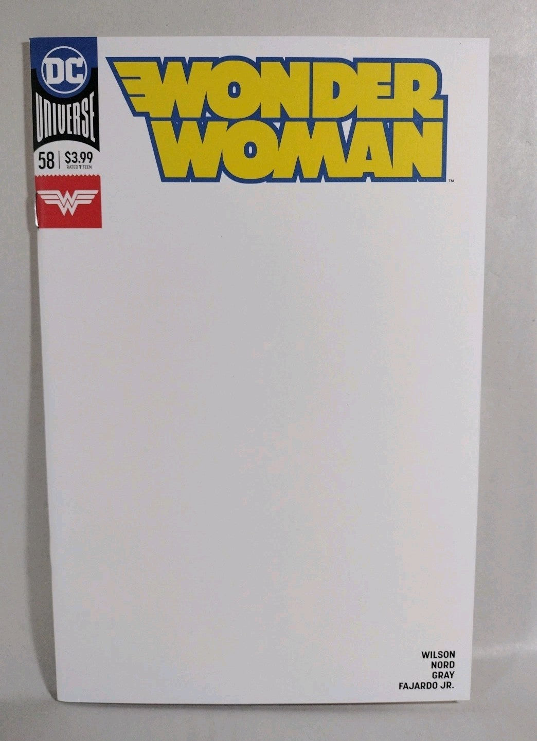 Wonder Woman #58 (2019) DC Blank Sketch Variant Cover Comic New NM
