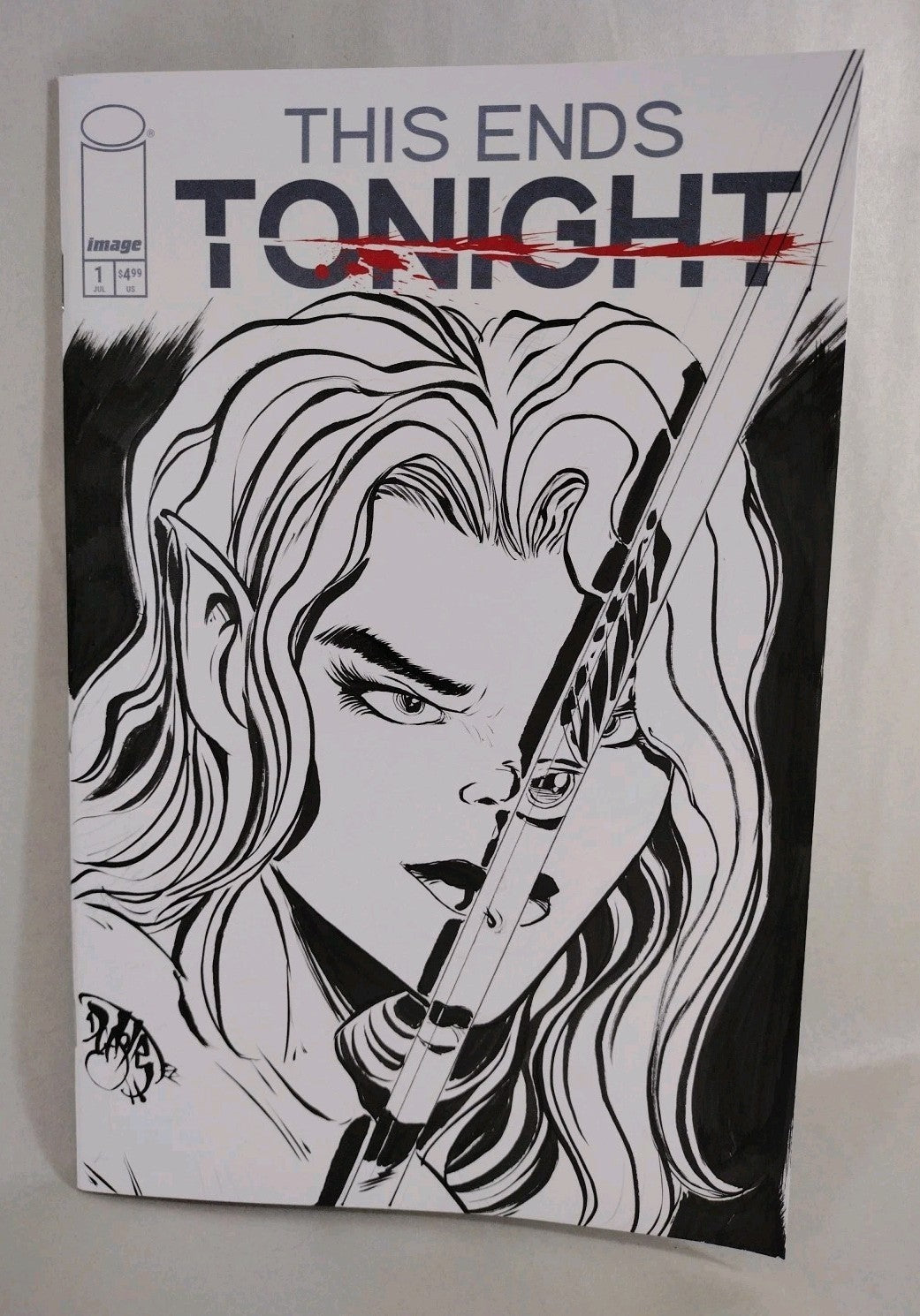 This Ends Tonight #1 Image Comic 2025 Sketch Cover Variant W Original DCastr Art