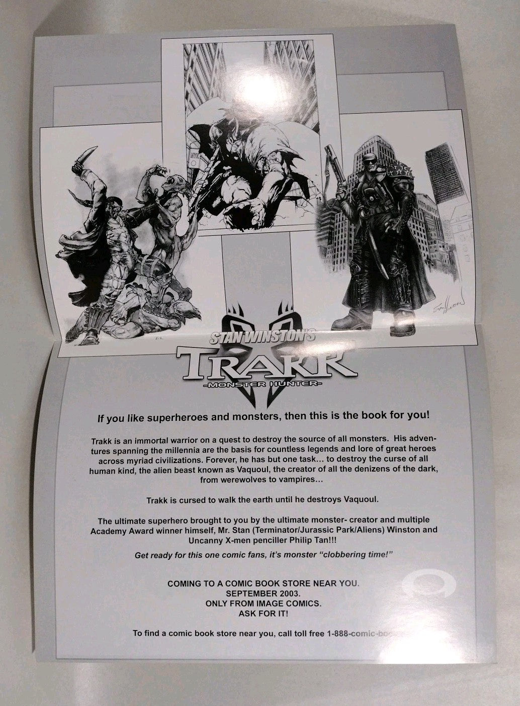 Stan Winston's Trakk (2003) 11 X 17" Folded Comic Book Poster Set Of 3 Bisley