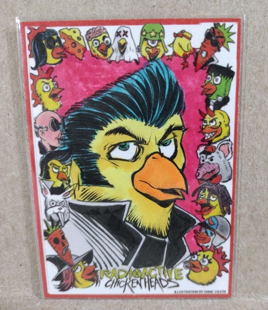 Radioactive Chicken Heads Exclusive Sketch Card W Original Greasy Chicken Art