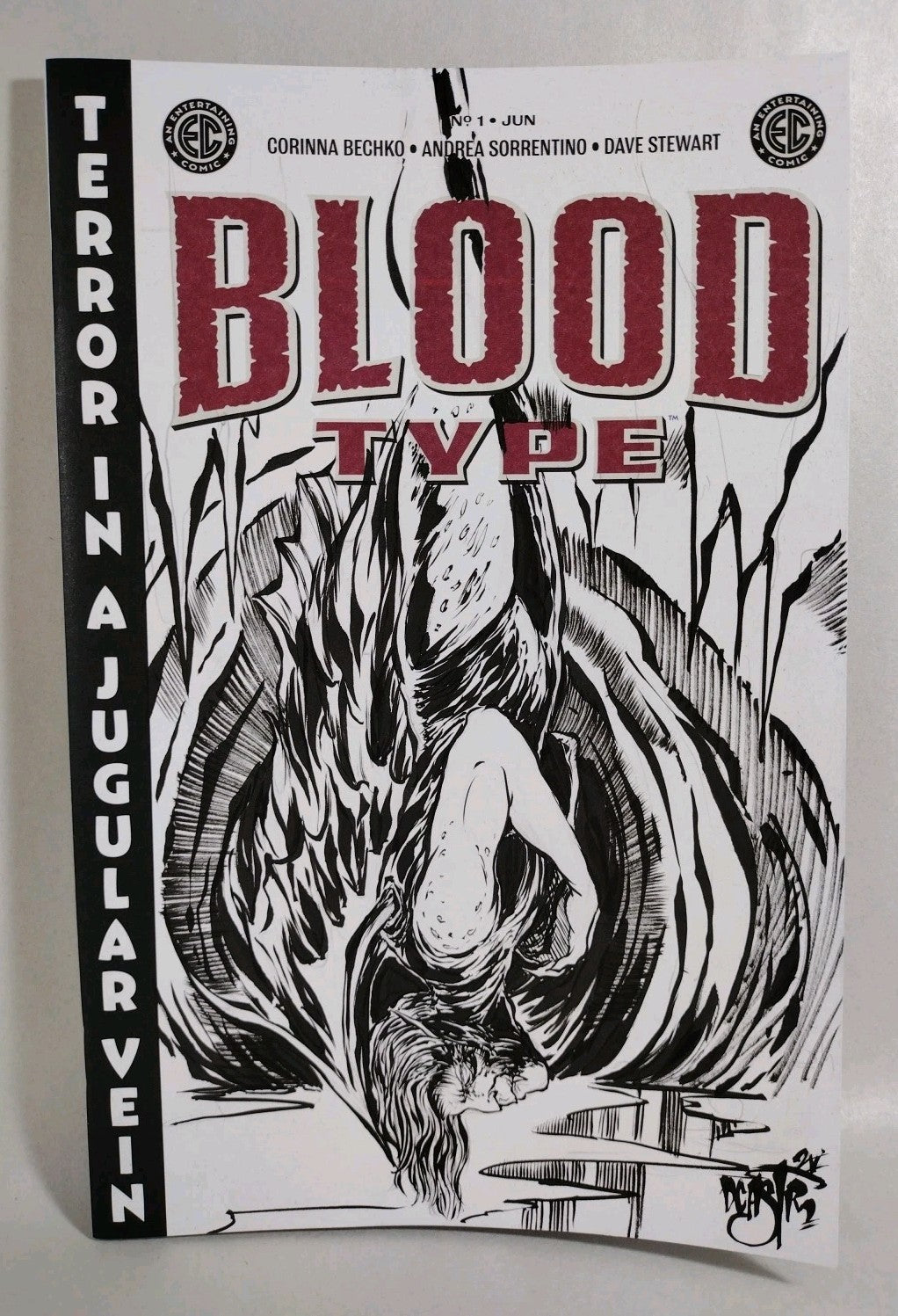 Blood Type #1 (2025) Oni EC Comic Sketch Cover Variant W Original Dave Castr Art