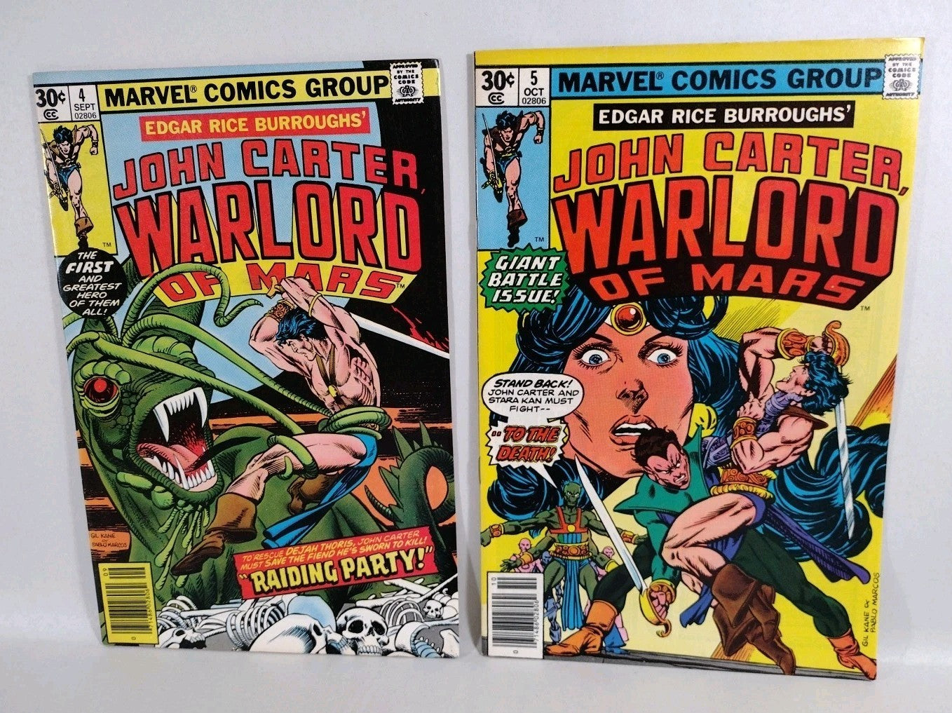 John Carter Warlord Of Mars (1977) Marvel Comic Lot #1 2 3 4 5 6 8 15 16 