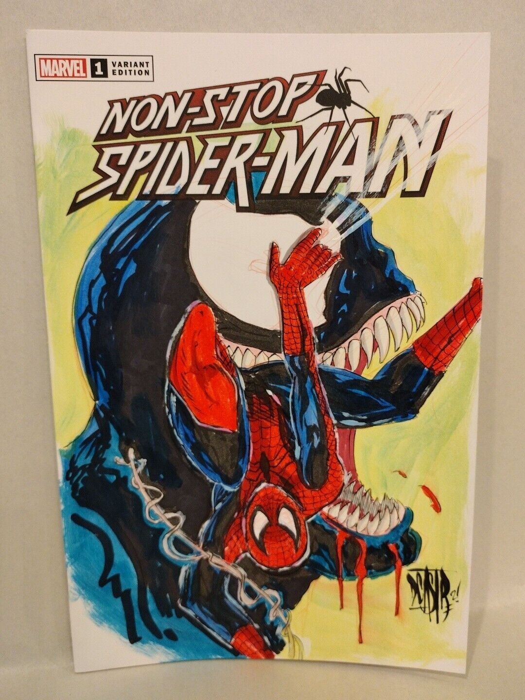 Non-Stop Spider-Man 1 (2021) Marvel Blank Sketch Cover W Original Dave Castr Art