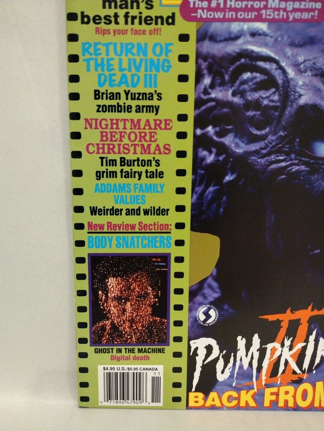 FANGORIA Magazine #128 (1993) Pumpkinhead II RTOLD III Man's Best Friend Burton