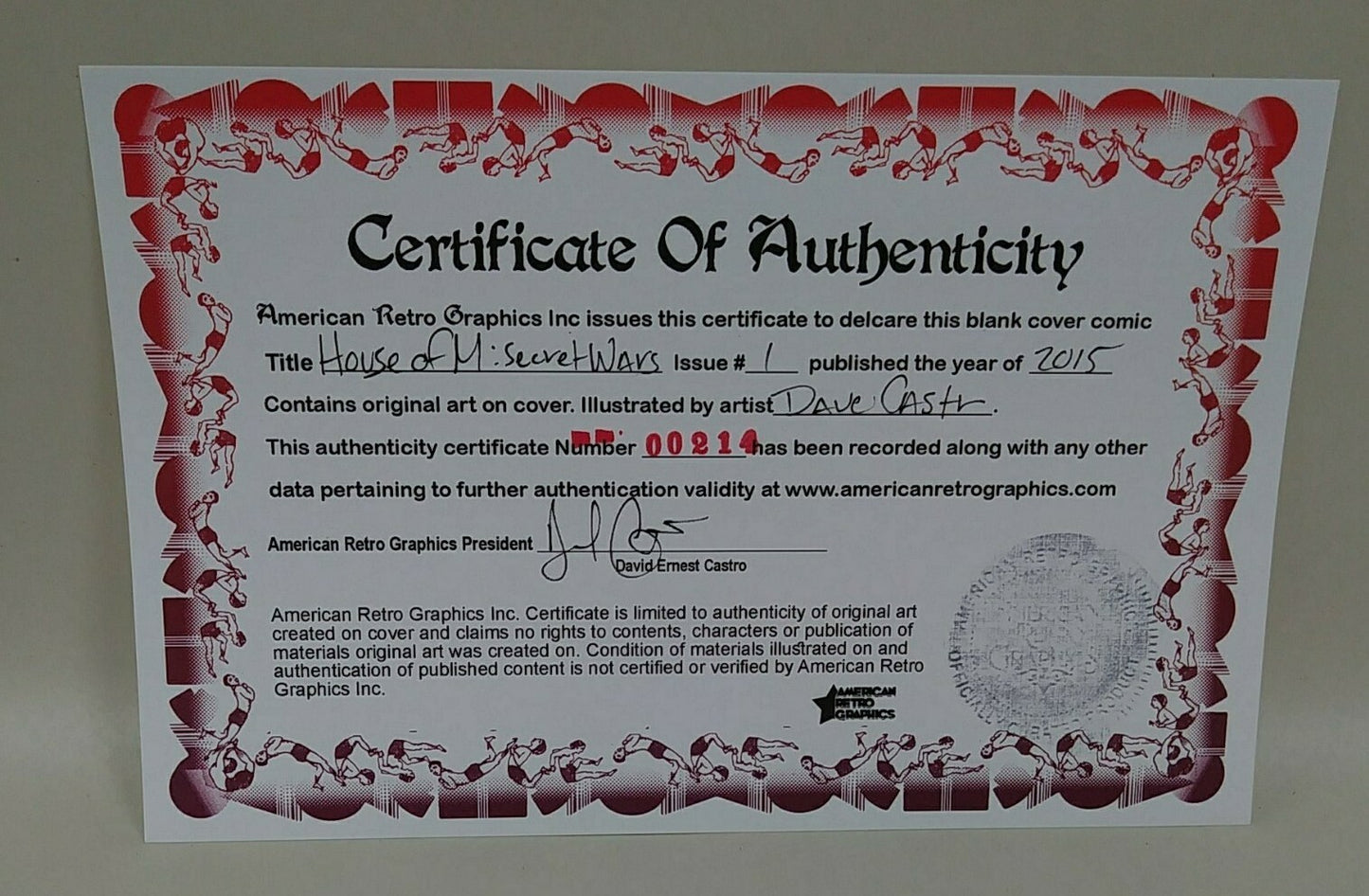 House of M 1 Marvel Secret Wars Sketch Cover Var Comic W Original DCastr Art 