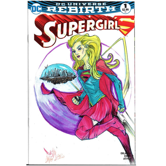 SUPERGIRL (DC REBIRTH) #1 Blank Variant Cover Comic W Original Art Dave Castr