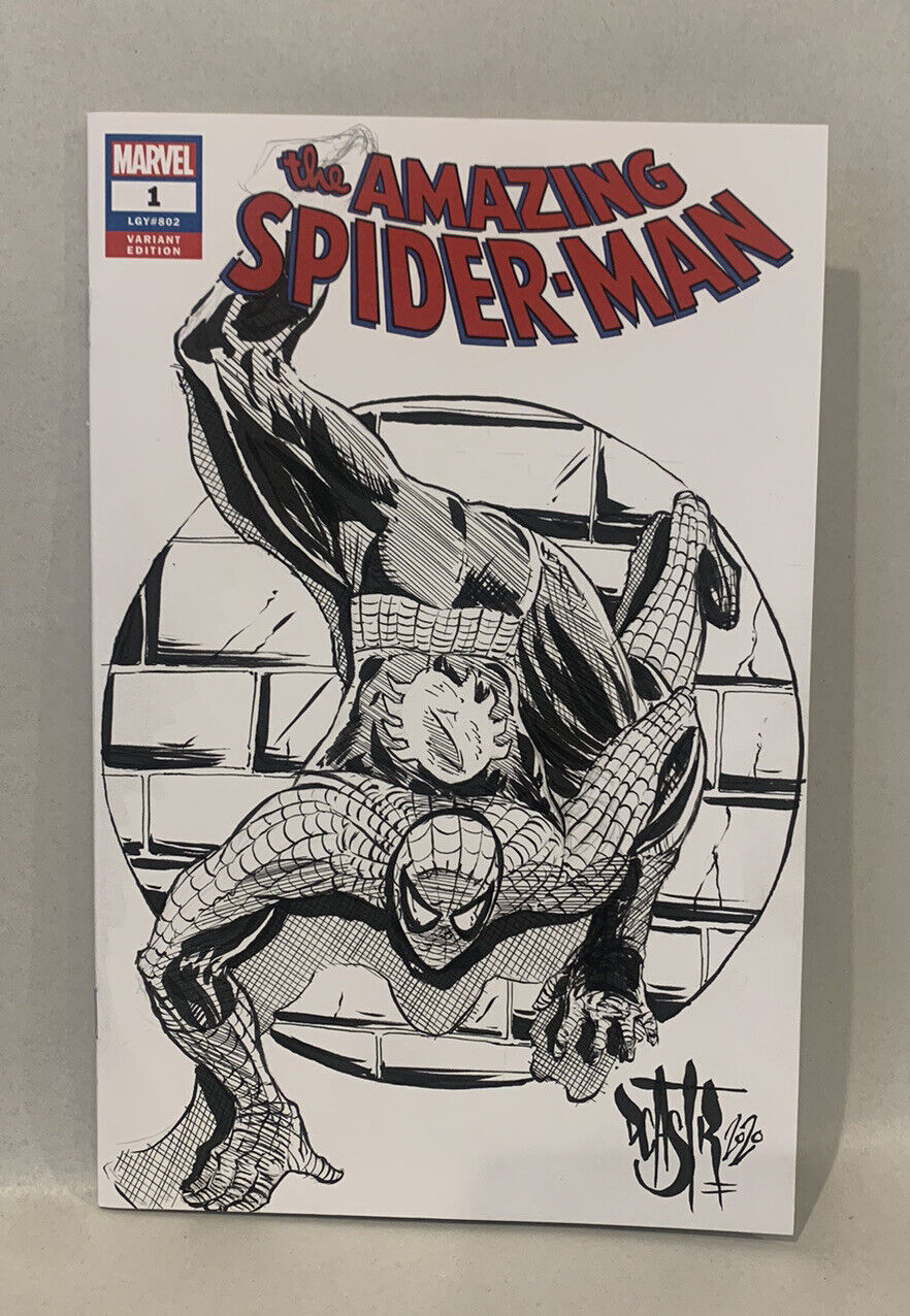 Amazing Spider-Man #1  Blank Sketch Variant Cover Comic W Original Dcastr Art