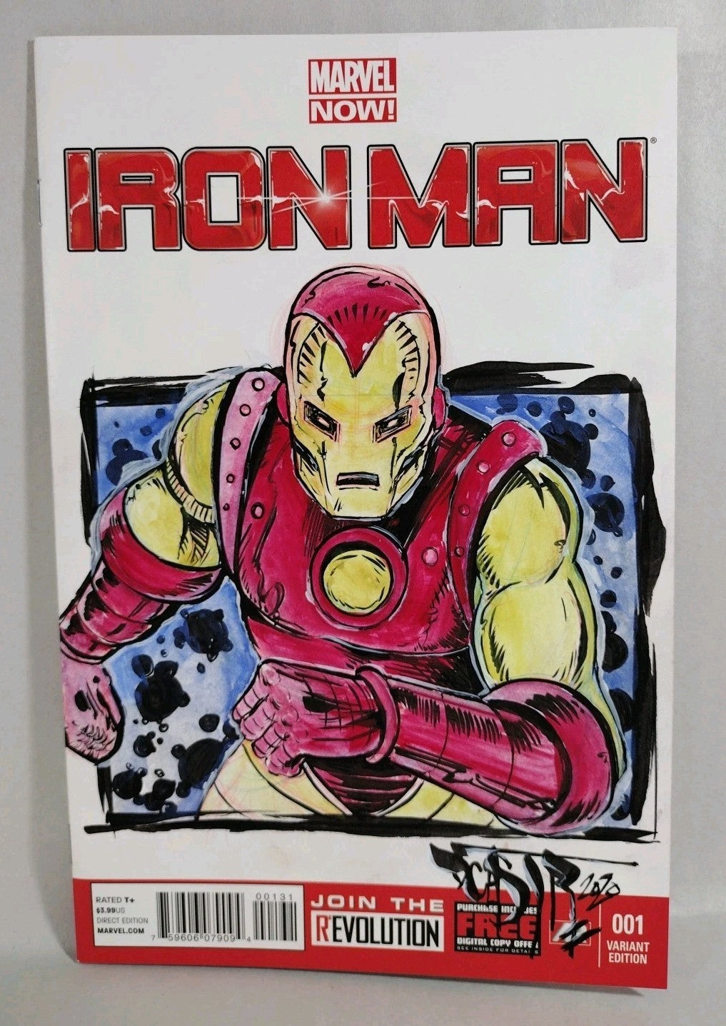 Iron Man #1 (2013) Marvel Comic Sketch Variant Cover w Original Dave Castr Art
